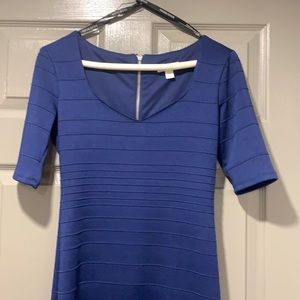 Royal blue fitted knee length dress